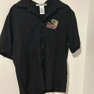 Men’s Disney Parks Mickey in Paradise Embroidered Button Down Shirt Size Medium